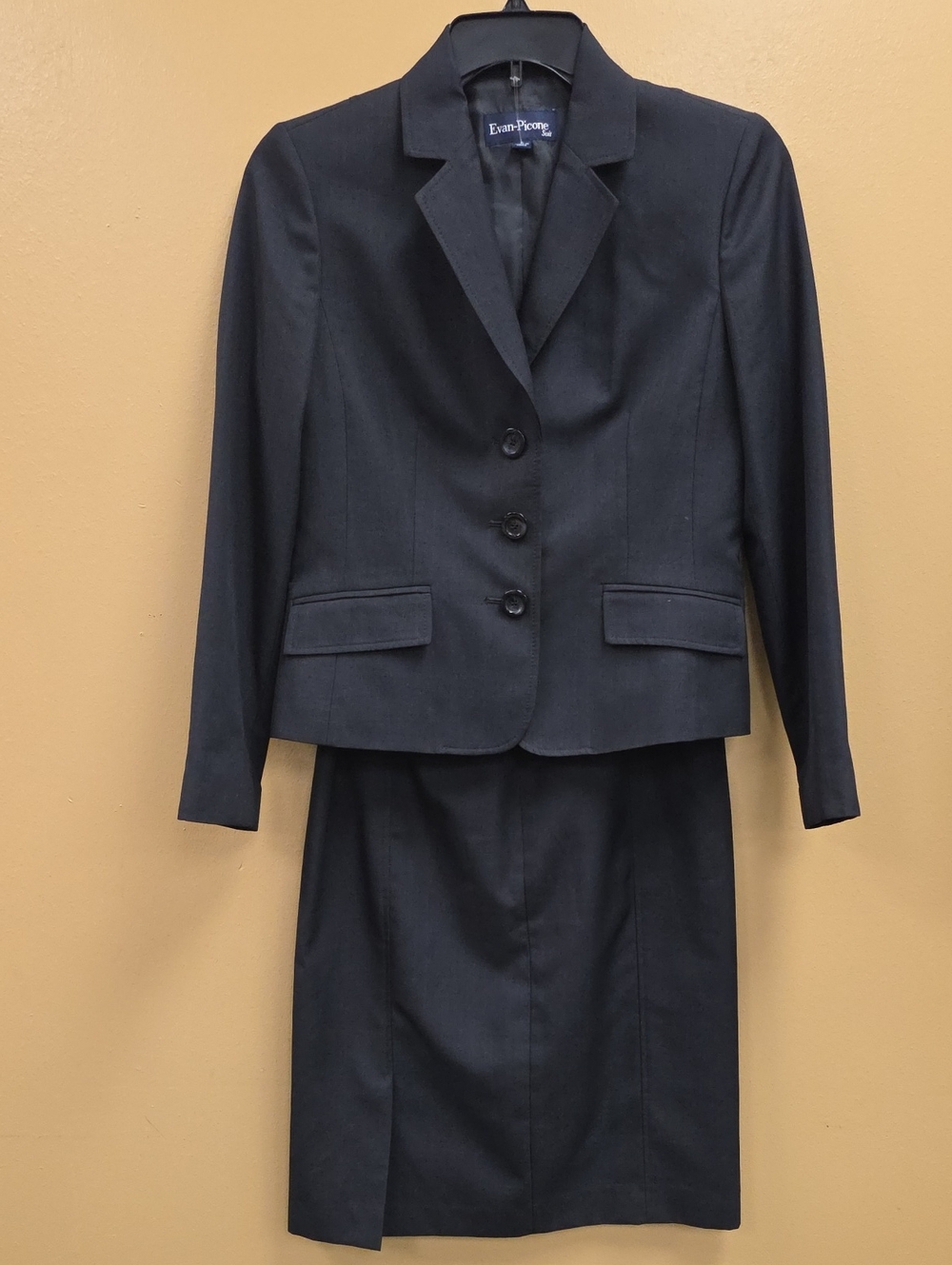 Evan Picone Black Women's Tailored Blazer and Skirt Set